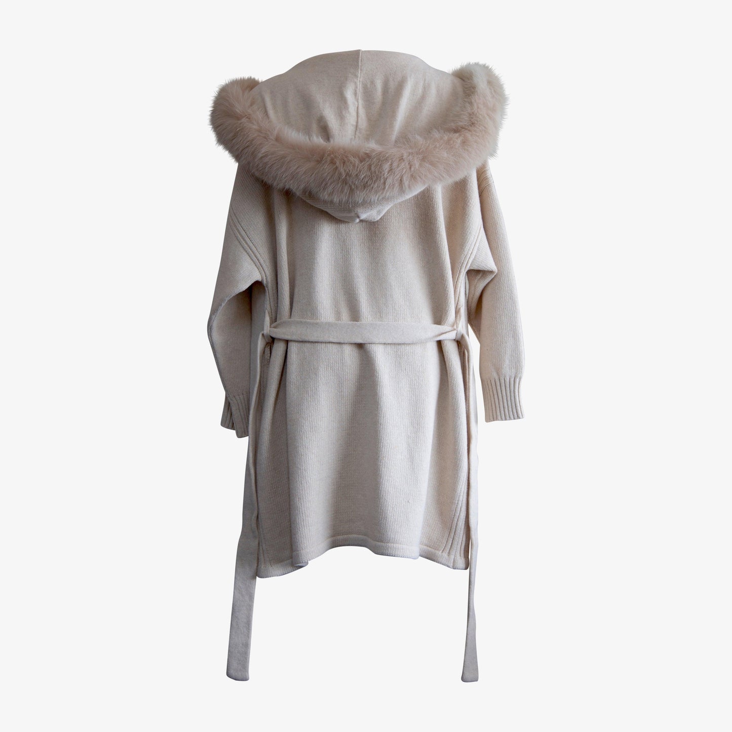 Cashmere Wrap Cardigan with Fox Fur – Cashmere Cardigan, Fur Trim-4