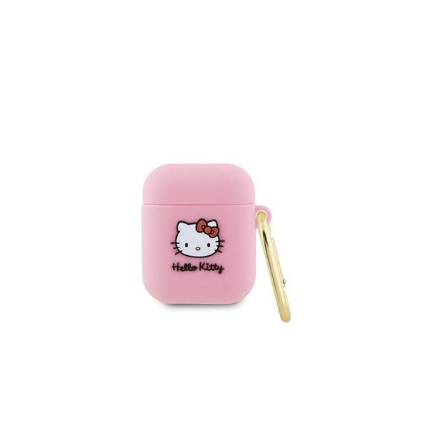 Hello Kitty 3D Kitty Head Airpods 1 / 2 Szilikon tok - Pink (HKA23DKHSP)-0