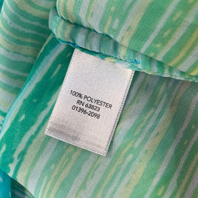 Christopher & Banks Womens Small Sheer Long Sleeve Half Button Striped Blouse