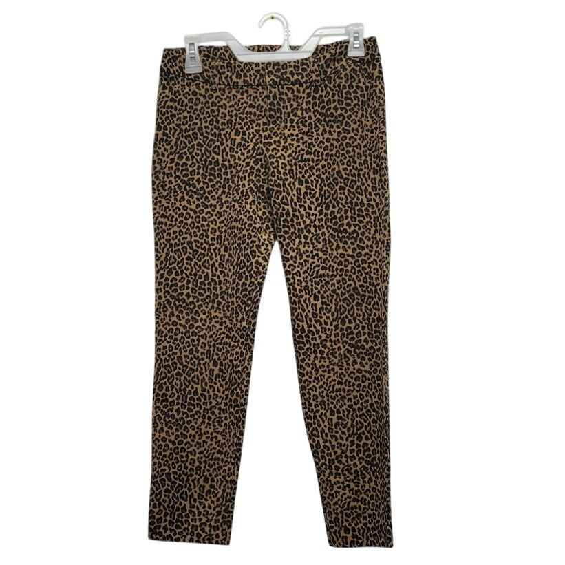 Old Navy Womens 6 Cotton Blend Pixie Mid Rise Cheetah Print Jeans w Faux Pockets