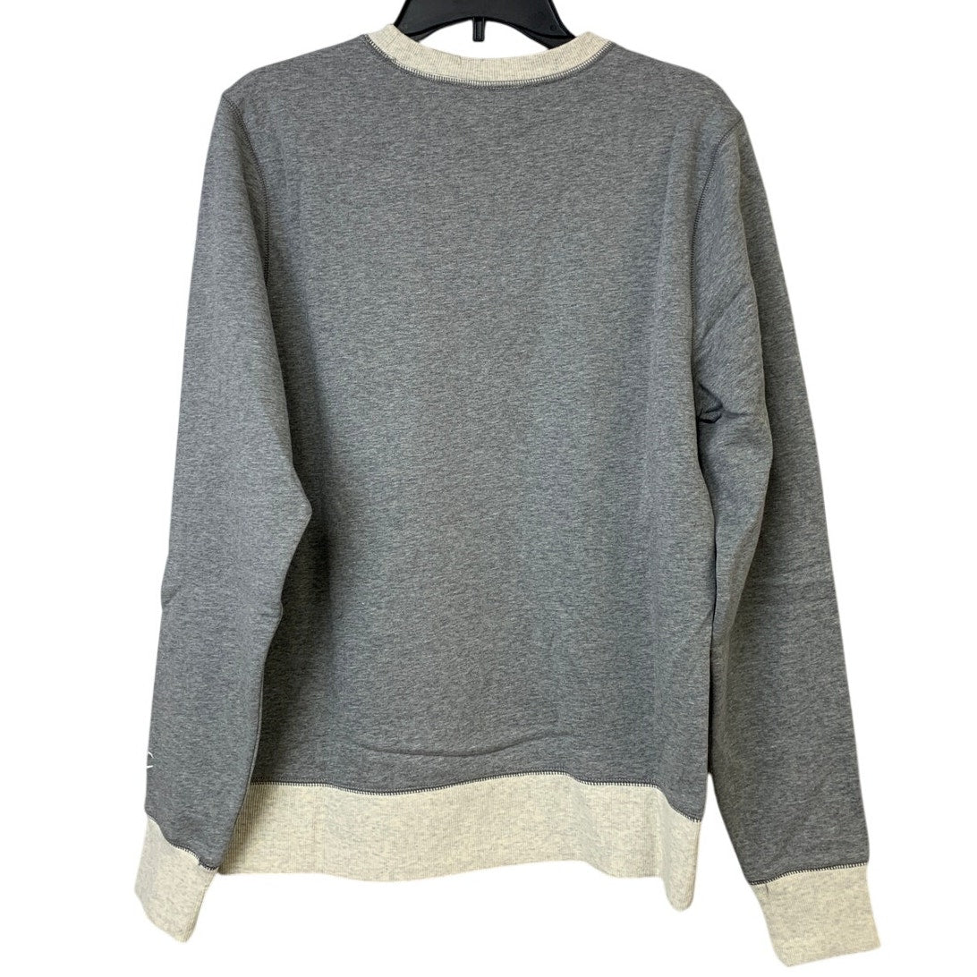 New Hand Printed Womens Small Simply Blessed Gray Cream Long Sleeve Sweatshirt