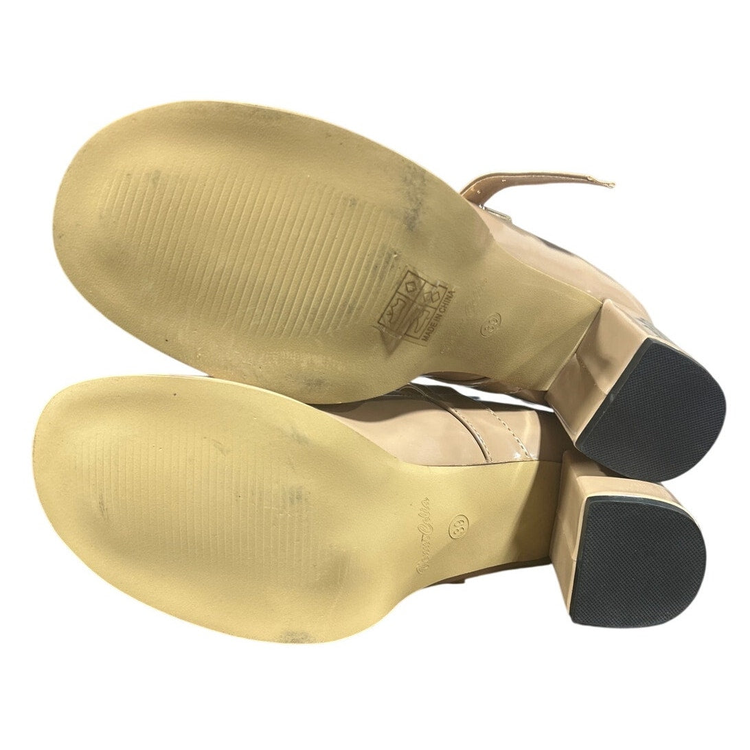 VenusCelia Womens Size 6.5 Nude 3" Heel Mary Jane Closed Round Toe Shoes