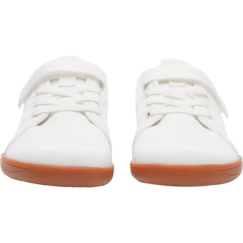 New Whitin Girls 12 White Canvas Hook Loop Wide Toe Box Zero Drop Sneaker Shoes
