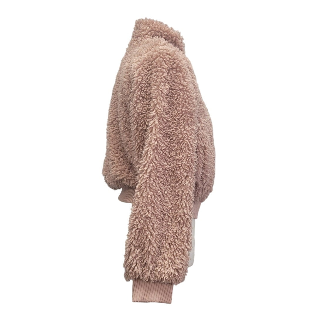 Love Tree Womens Small 100% Polyester Full Zip Long Sleeve Cropped Sherpa Jacket