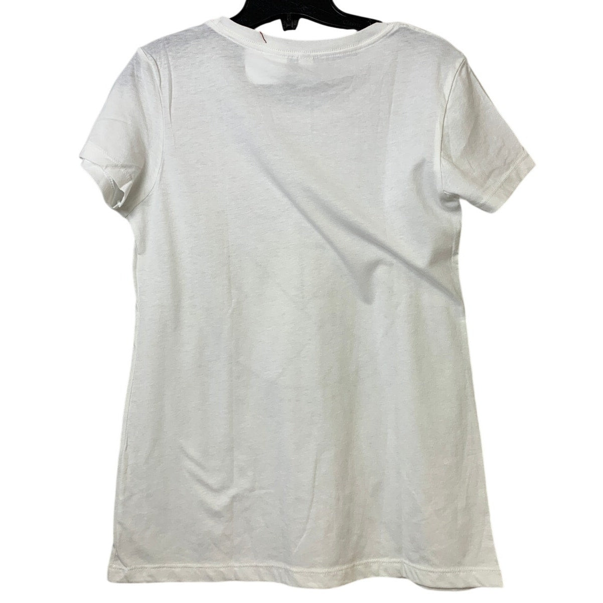 New Hand Printed Womens Large White Faith Can Move Mountains Bible Crew Tee