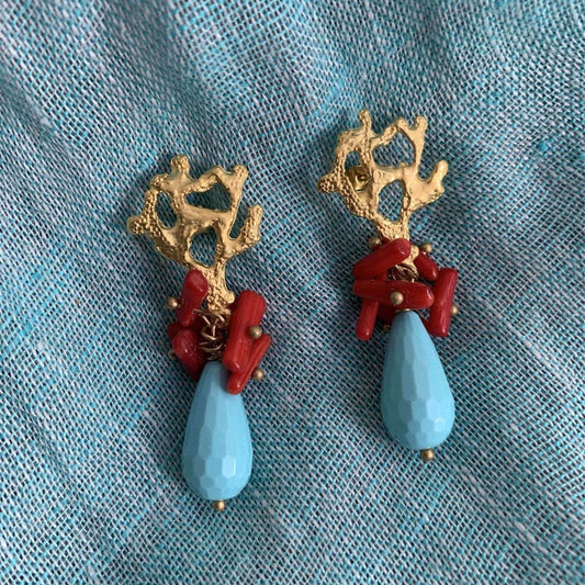 Fashionable Ocean Coral Stainless Steel Earrings