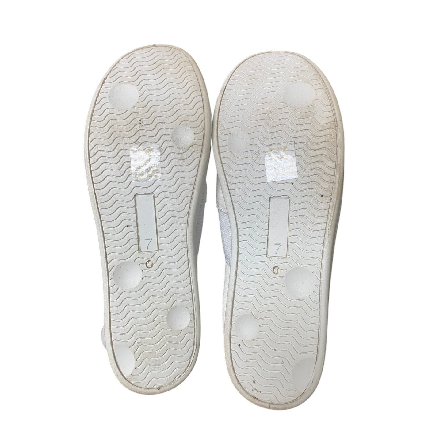 Funky Monkey Womens Size 7 White Canvas Crochet Heel Flat Low Top Sneaker Shoes