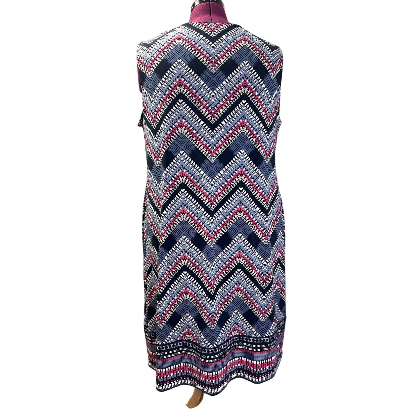 JM Collection Womens Plus Size 3X Sleeveless Beaded Chevron Stripe Sheath Dress