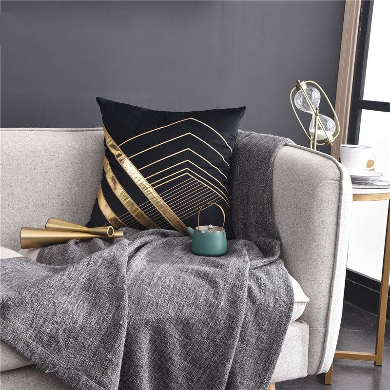 Light Luxury American Style Pillow Patch Leather Embroidered Cushion Sofa Cushion