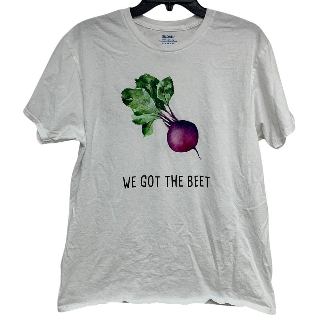 New Hand Printed Adult Large We Got The Beet Veggie Short Sleeve Tee Shirt
