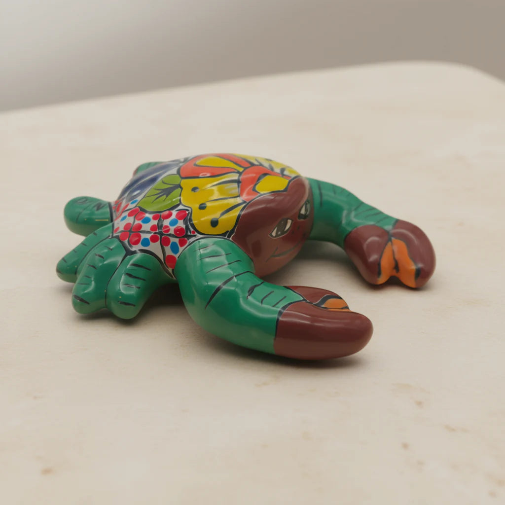 Talavera Crab Sculpture | Vibrant Handcrafted Mexican Art