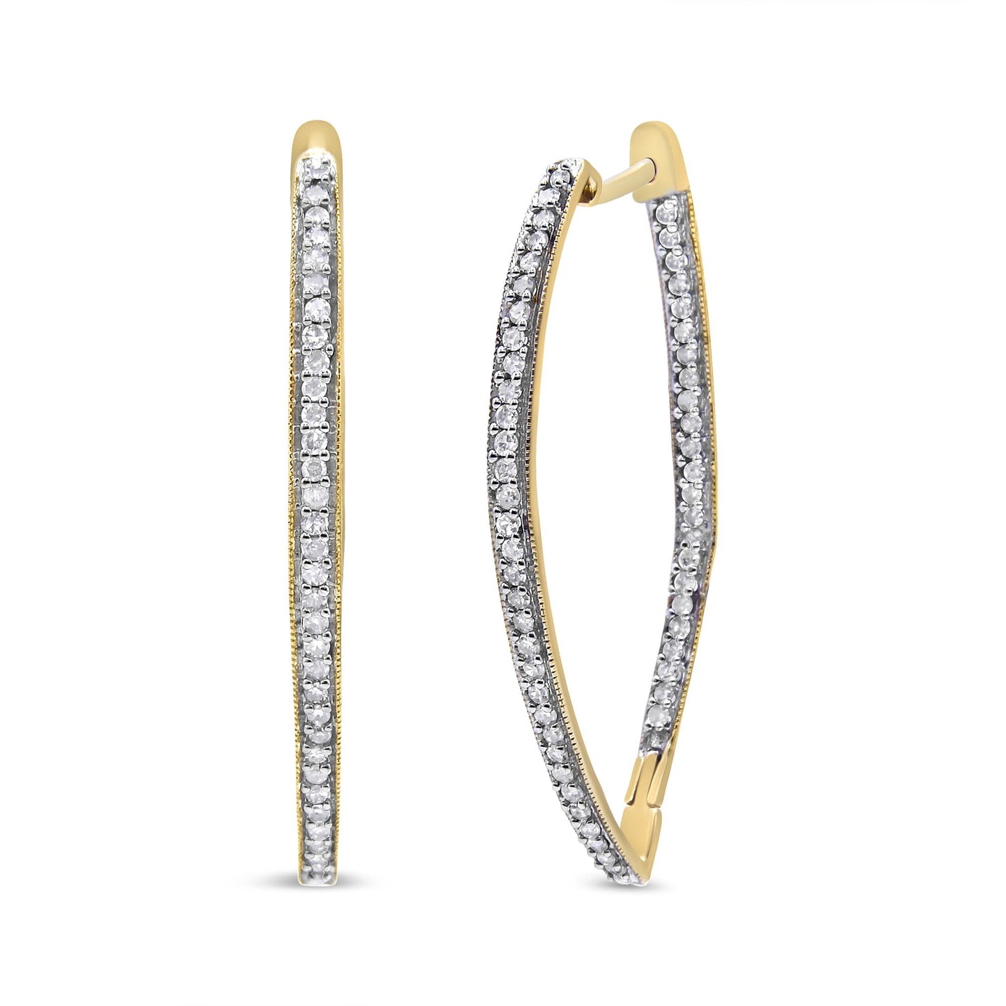 10k Yellow Gold Round Cut Diamond Earrings (1 cttw, I-J Color, I2-I3 Clarity)-0
