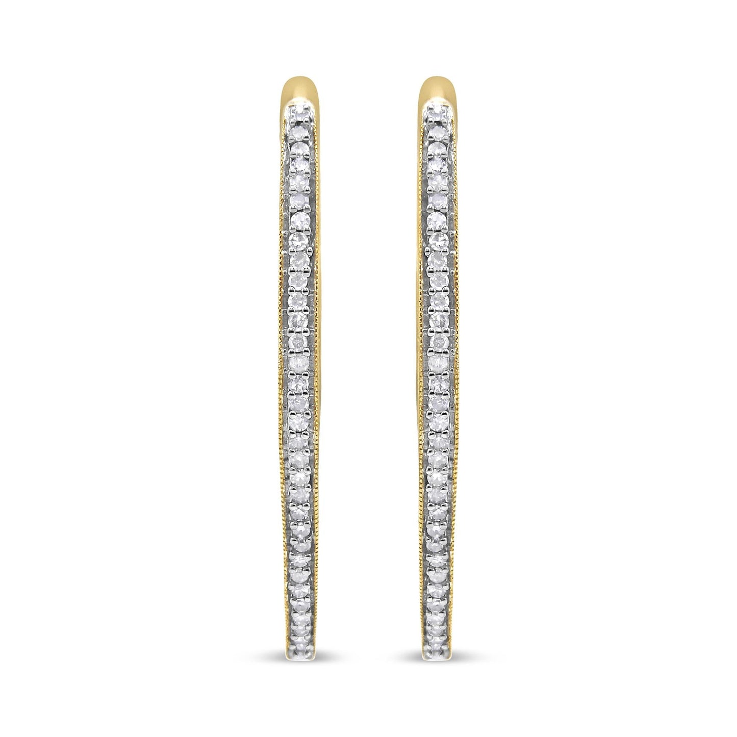 10k Yellow Gold Round Cut Diamond Earrings (1 cttw, I-J Color, I2-I3 Clarity)-1