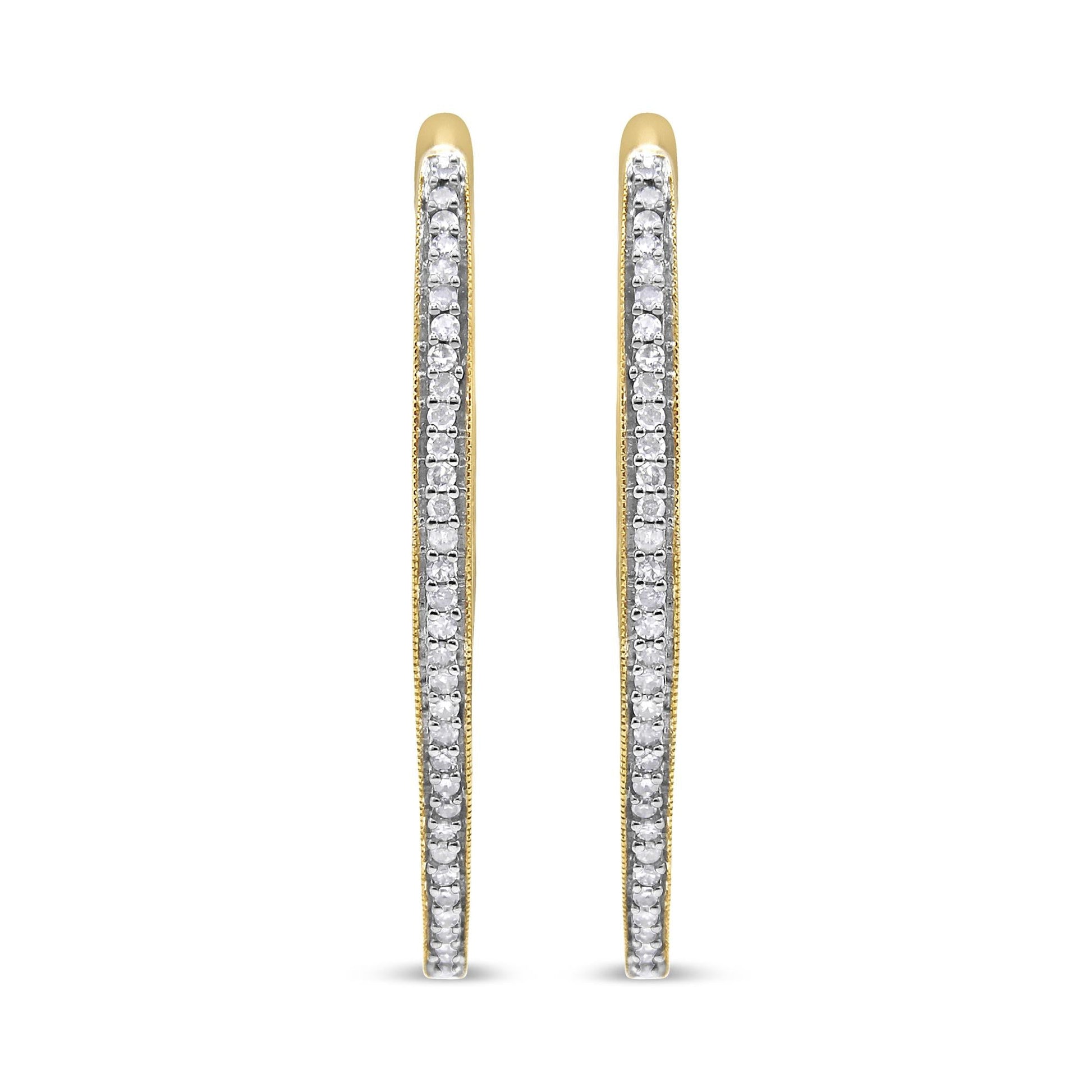 10k Yellow Gold Round Cut Diamond Earrings (1 cttw, I-J Color, I2-I3 Clarity)-1