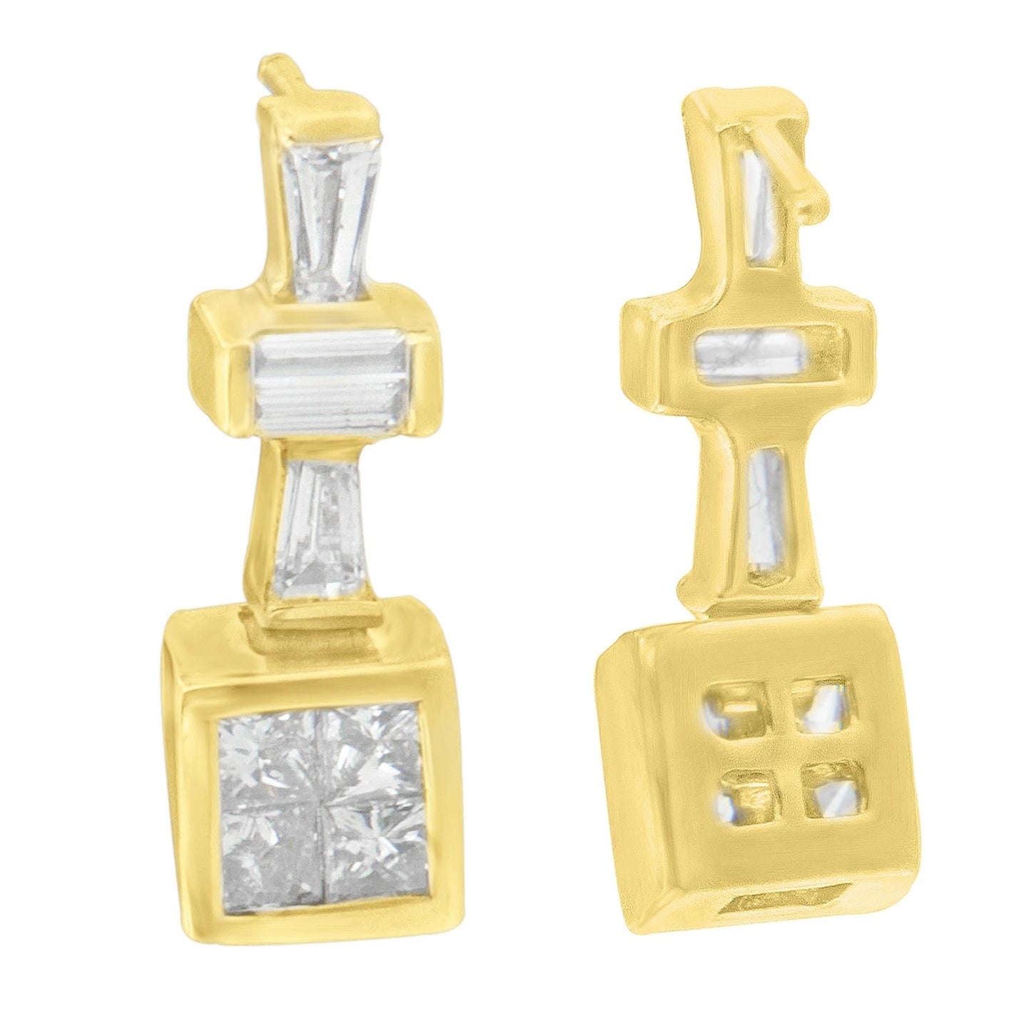 14K Yellow Gold 1/3 cttw Diamond Hoop Earrings (G-H, VS1-VS2)-1