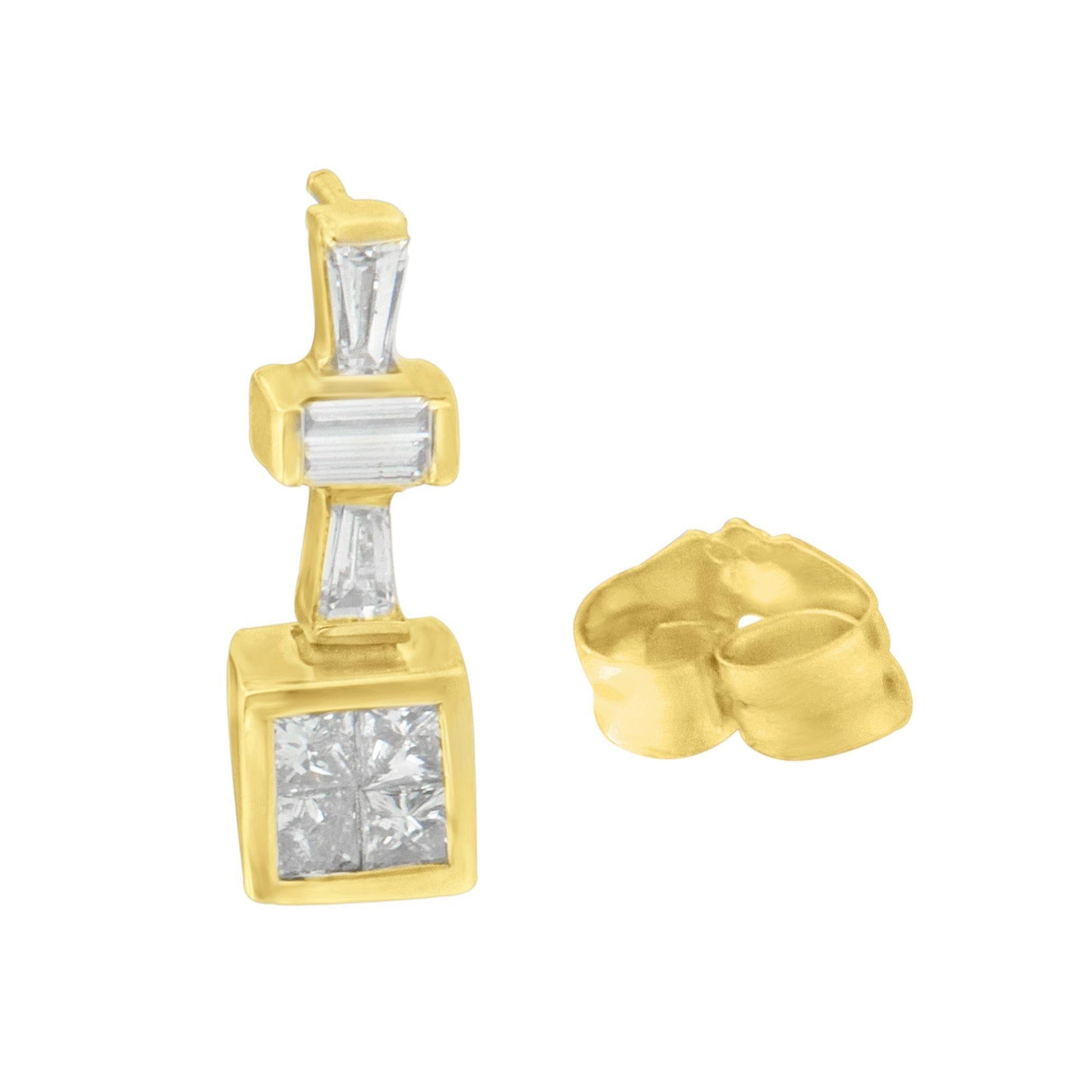 14K Yellow Gold 1/3 cttw Diamond Hoop Earrings (G-H, VS1-VS2)-3