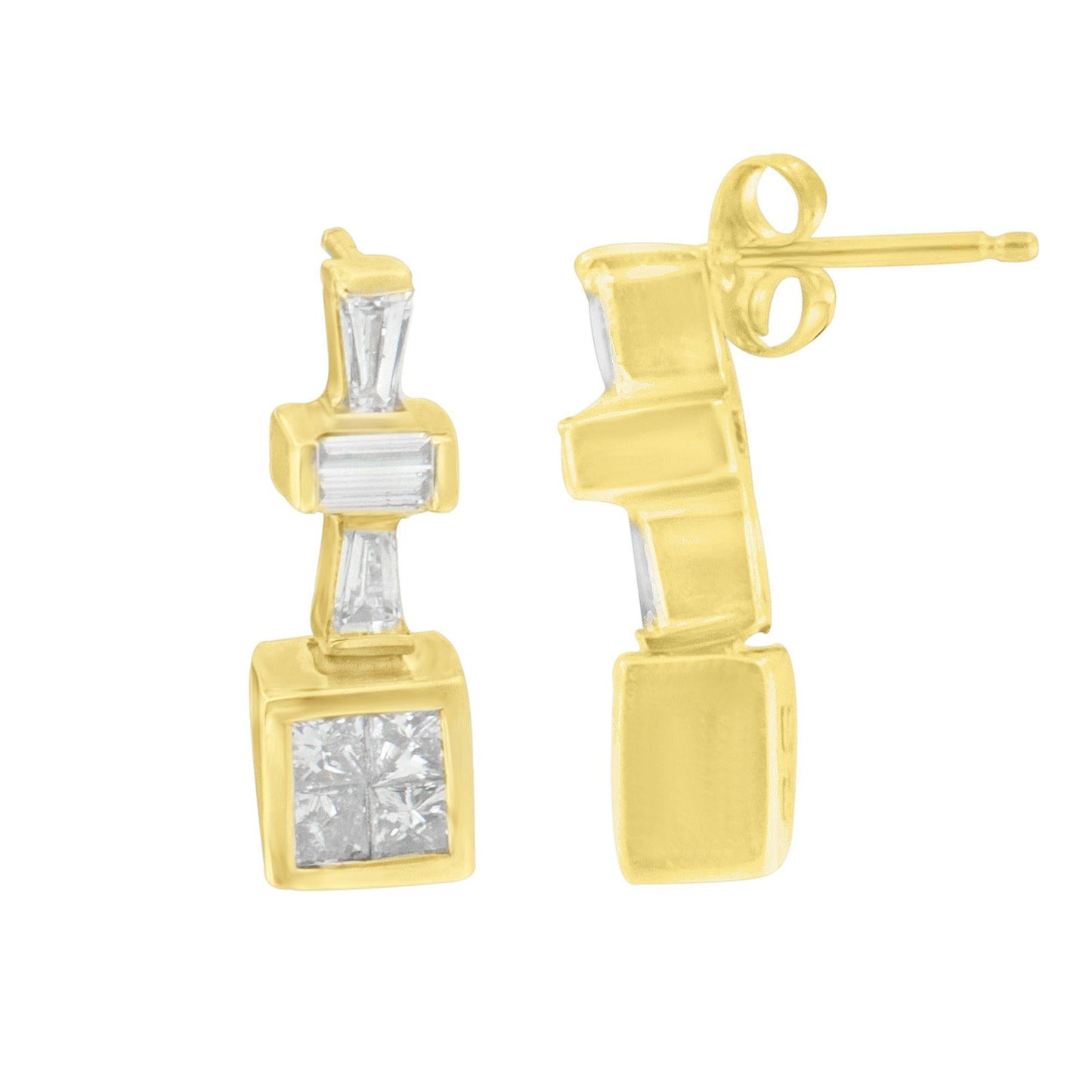 14K Yellow Gold 1/3 cttw Diamond Hoop Earrings (G-H, VS1-VS2)-4