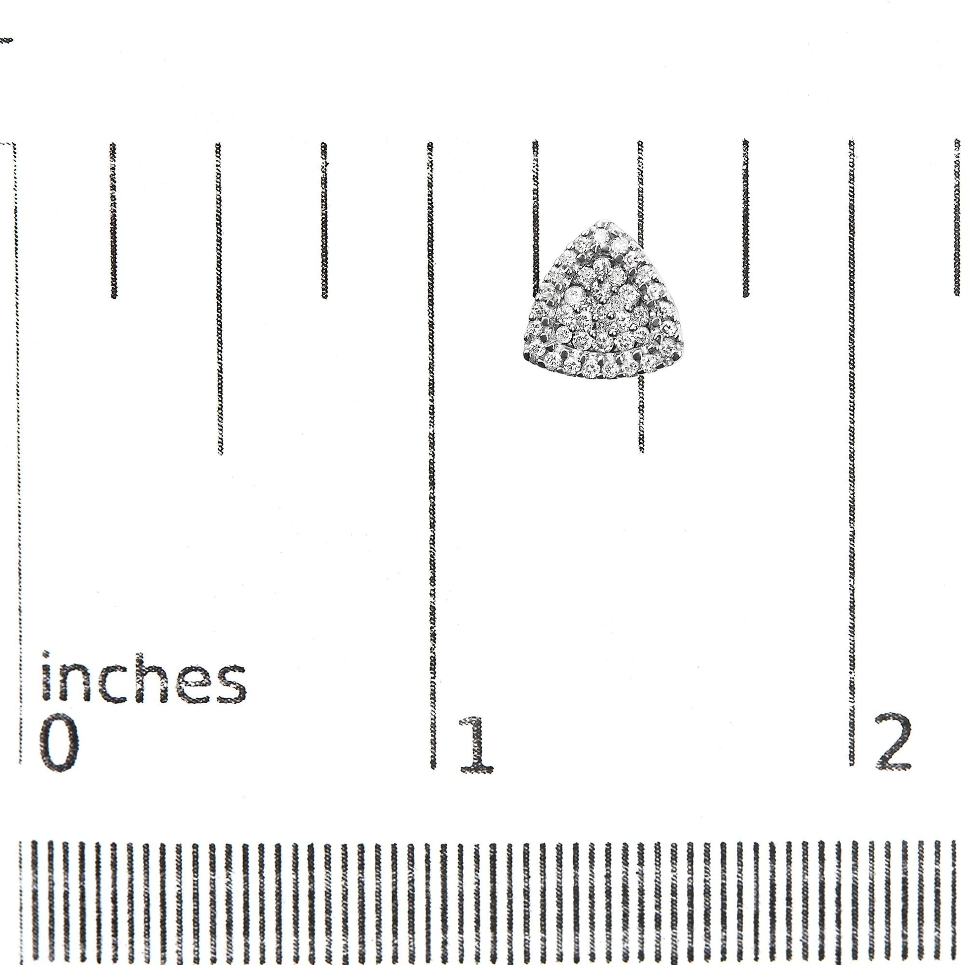 14K White Gold 1/2 cttw Trillion Shaped Diamond Stud Earrings (H-I Clarity, SI2-I1 Color)-4