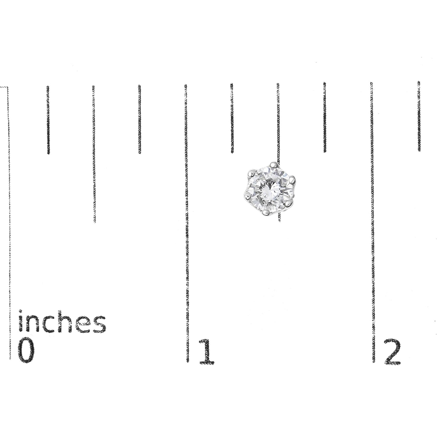 14K White Gold 1/2 Cttw Round Diamond 6 Prong Crown Stud Earrings (I-J Color, I1-I2 Clarity)-4