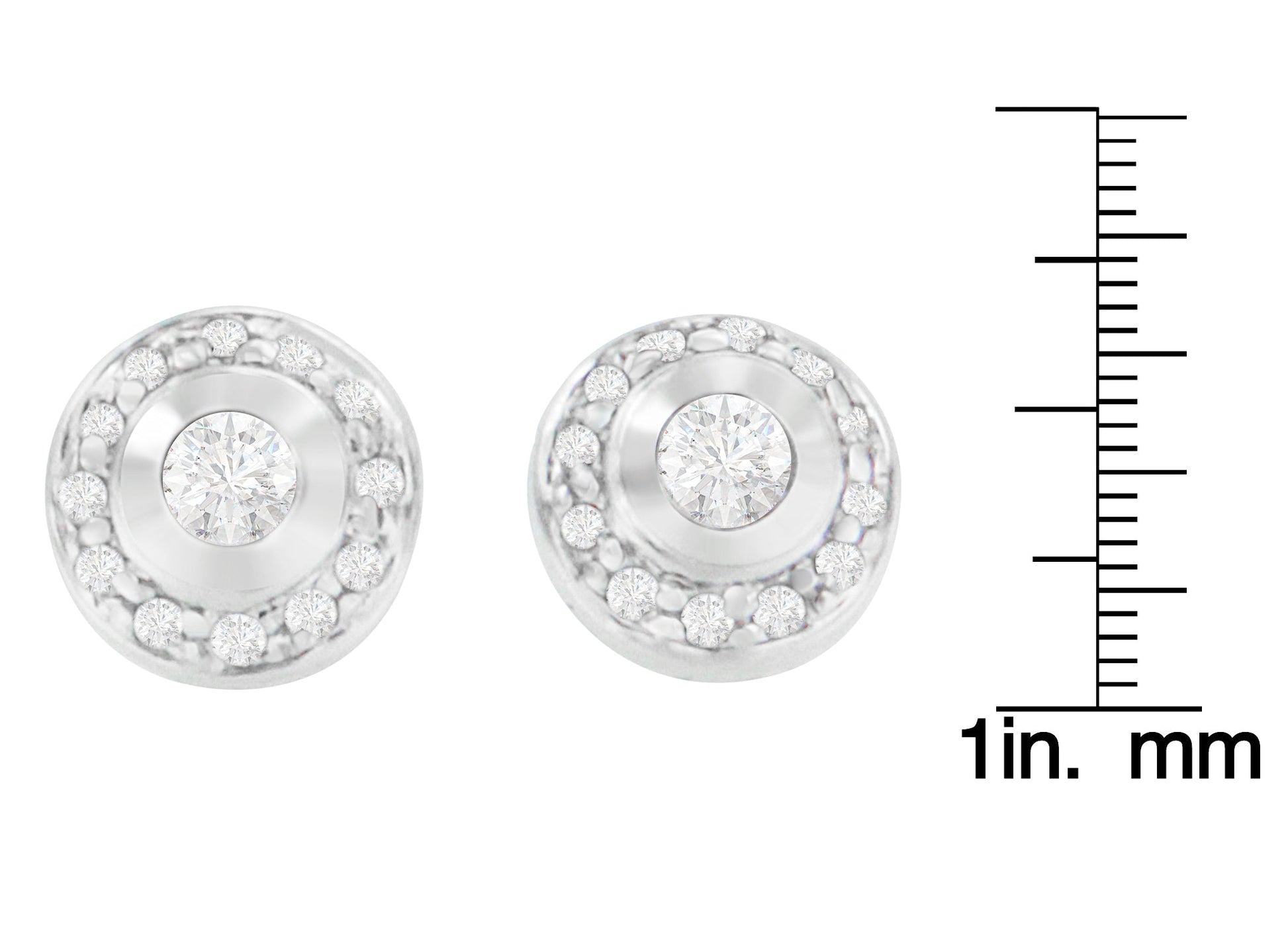 14K White Gold 1/3 cttw Round Cut Diamond Earrings (H-I, SI2-I1)-3
