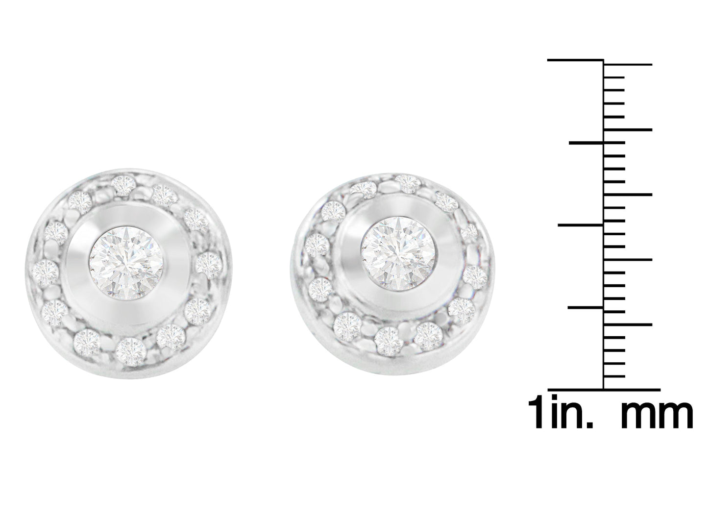 14K White Gold 1/3 cttw Round Cut Diamond Earrings (H-I, SI2-I1)-3