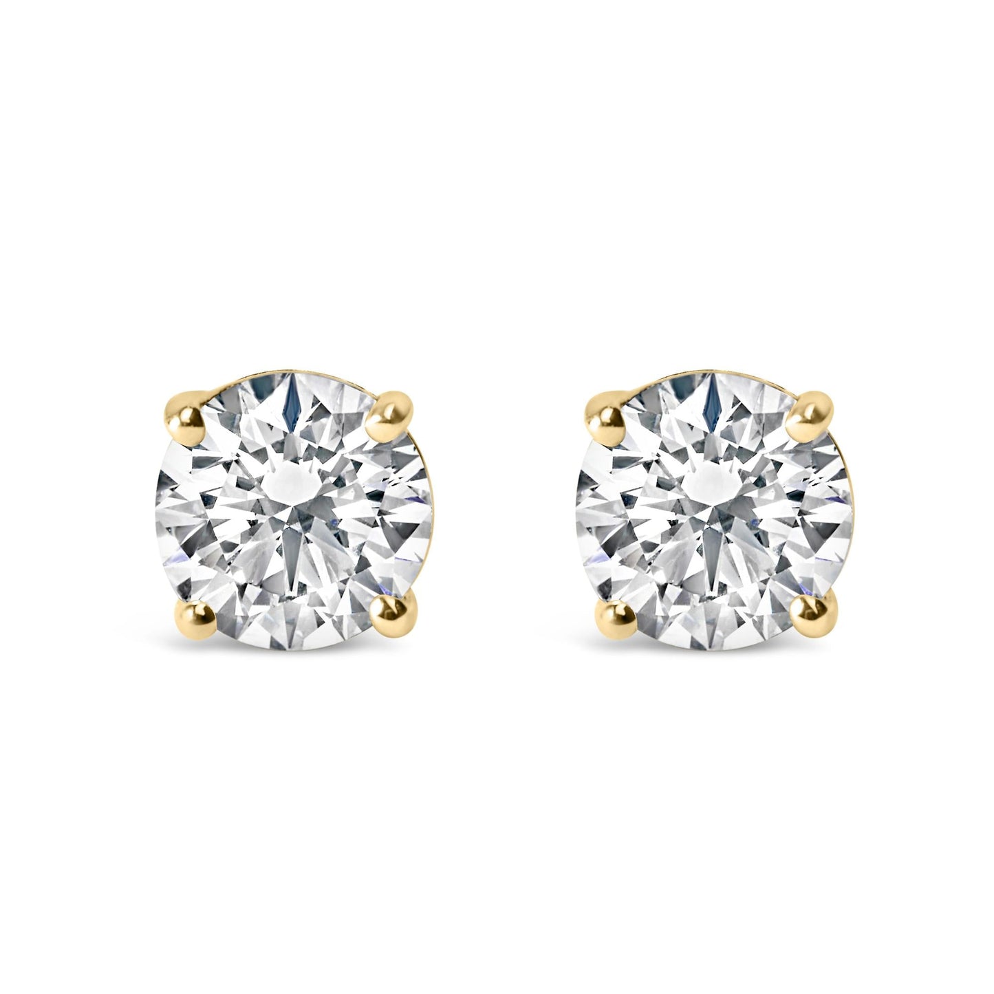 14K Gold 2.00 Cttw Lab Grown Round Brilliant-Cut Diamond Classic 4-Prong Stud Earrings with Screw Backs (F-G color, VVS2-VS1 Clarity)-0
