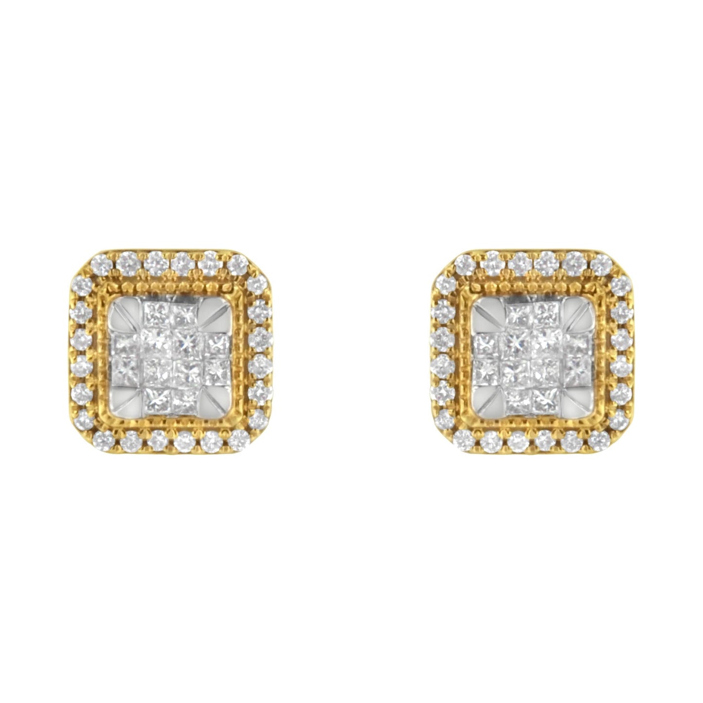 10KT Yellow Gold Diamond Stud Earrings (1/2 cttw, H-I Color, SI2-I1 Clarity)-3