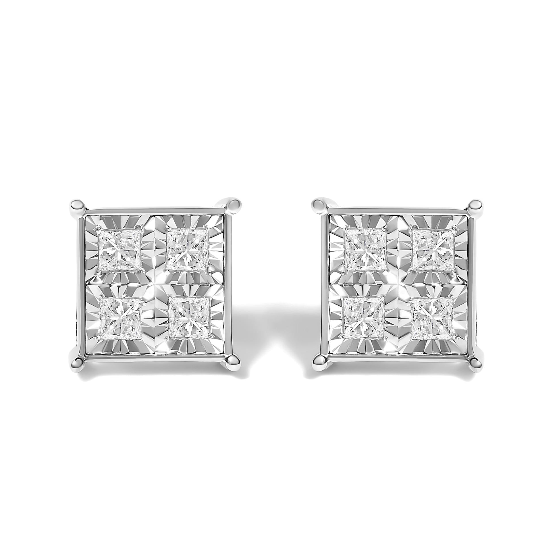 10K White Gold Diamond Stud Earrings (3/4 cttw, H-I Color, SI2-I1 Clarity)-0