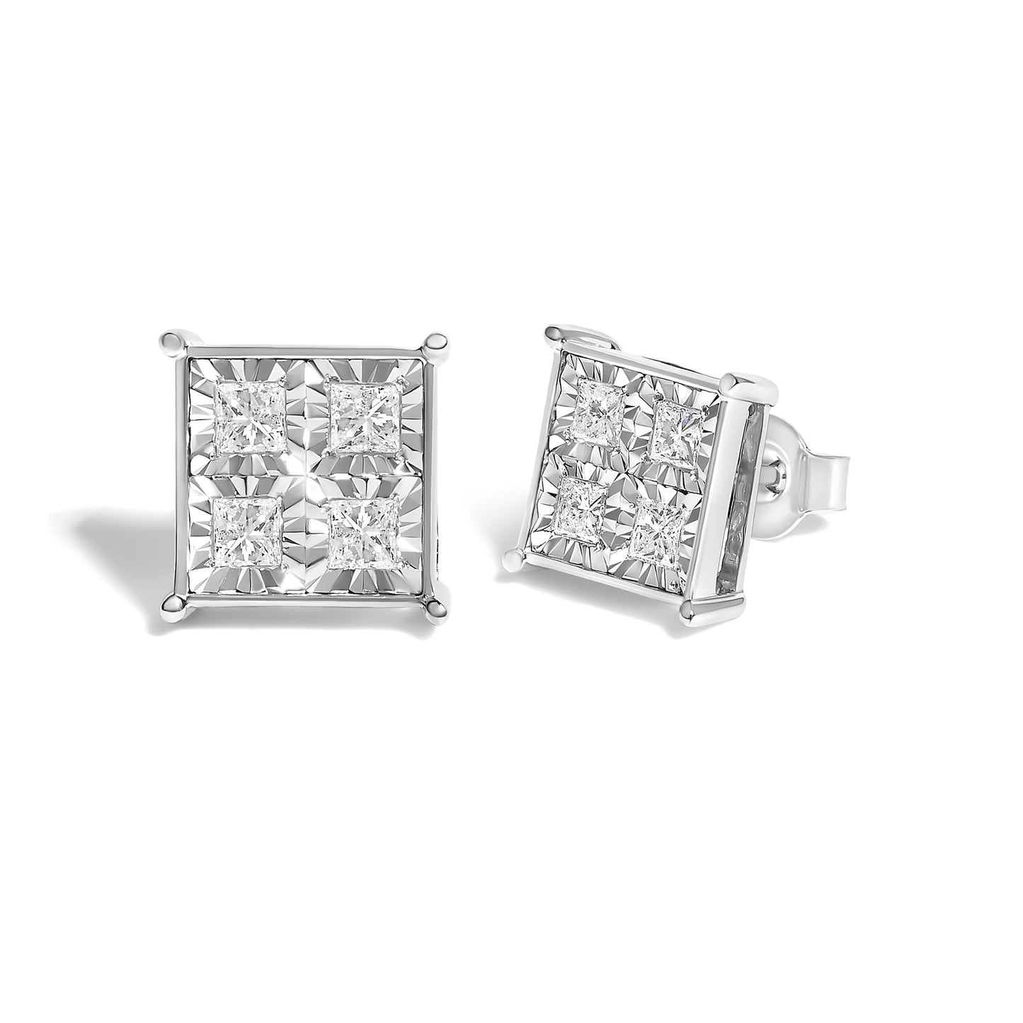 10K White Gold Diamond Stud Earrings (3/4 cttw, H-I Color, SI2-I1 Clarity)-1