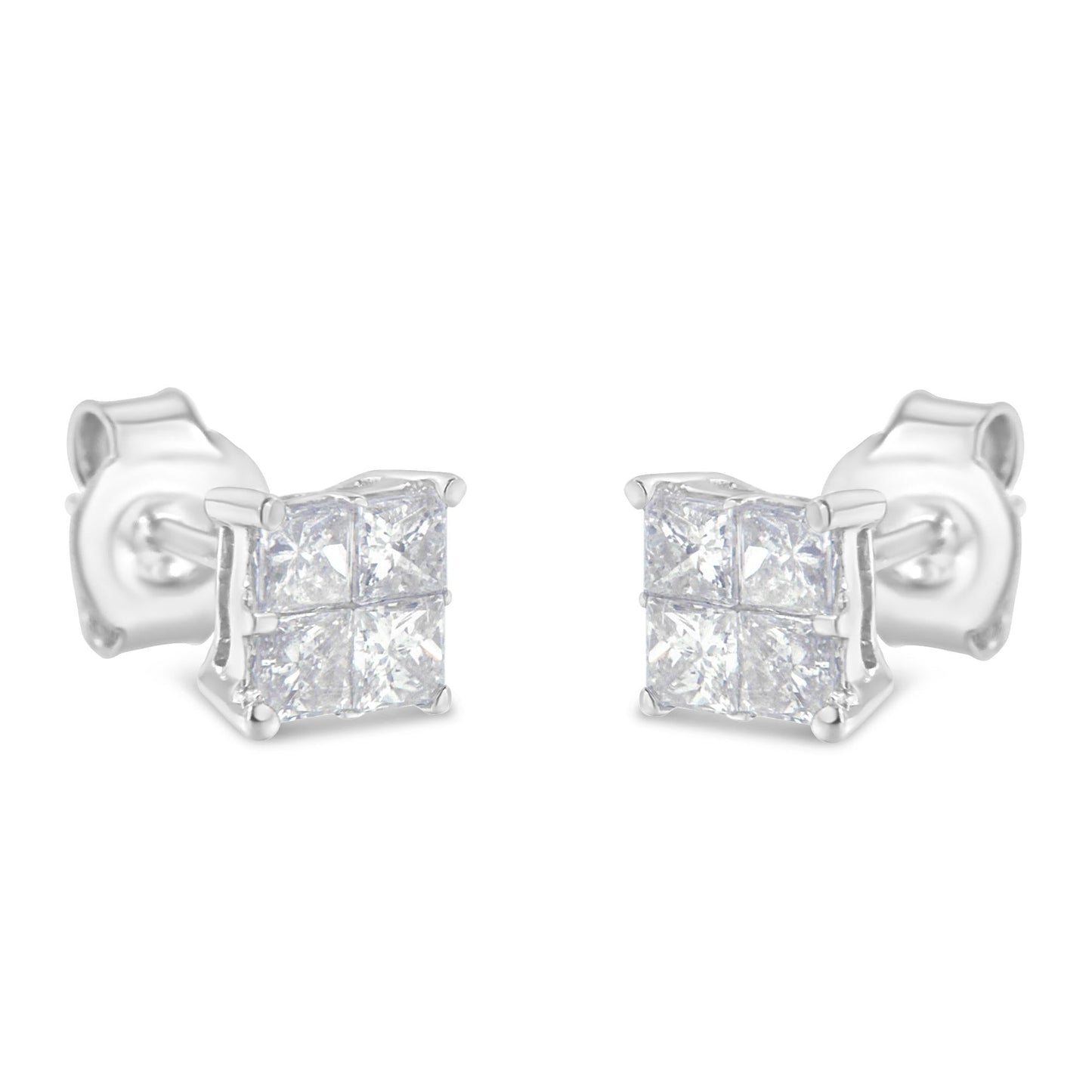 10K White Gold Diamond Stud Earrings (3/4 cttw, H-I Color, SI2-I1 Clarity)-4