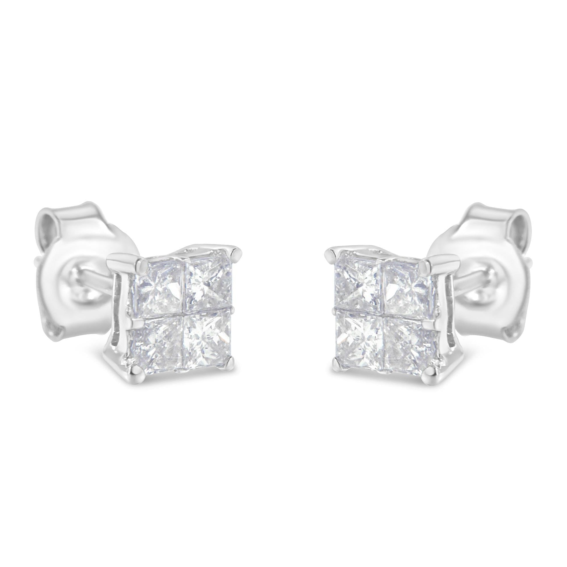 10K White Gold Diamond Stud Earrings (3/4 cttw, H-I Color, SI2-I1 Clarity)-4