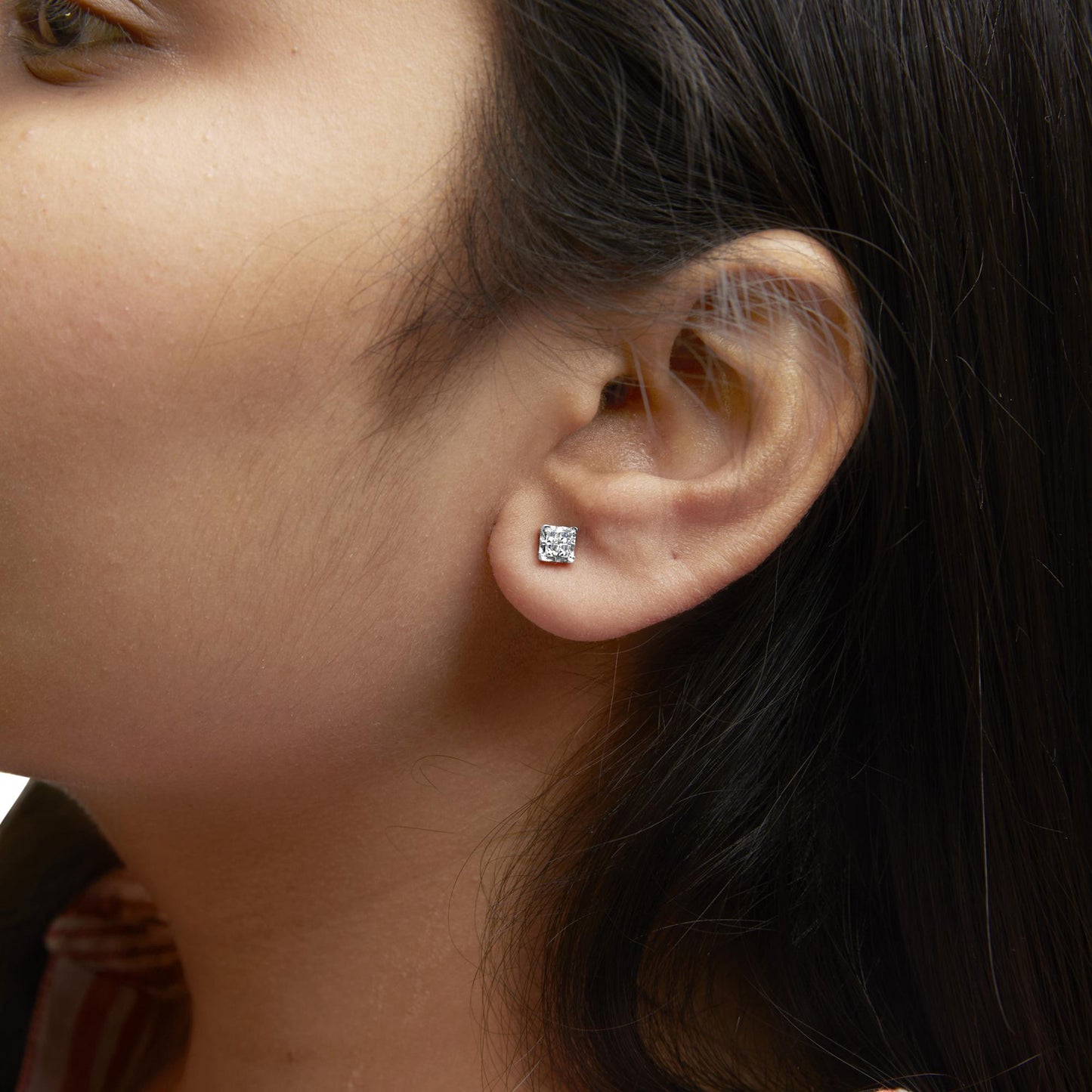 10k Yellow Gold Princess Diamond Quad Stud Earrings (1/4 cttw, J-K Color, I2-I3 Clarity)-2