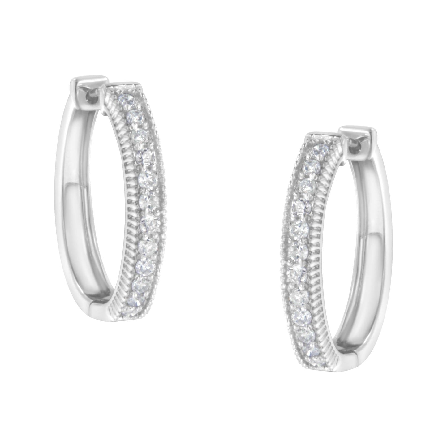 10KT White Gold Diamond Hoop Earring (1.00 cttw, H-I Color, I1-I2 Clarity)-0