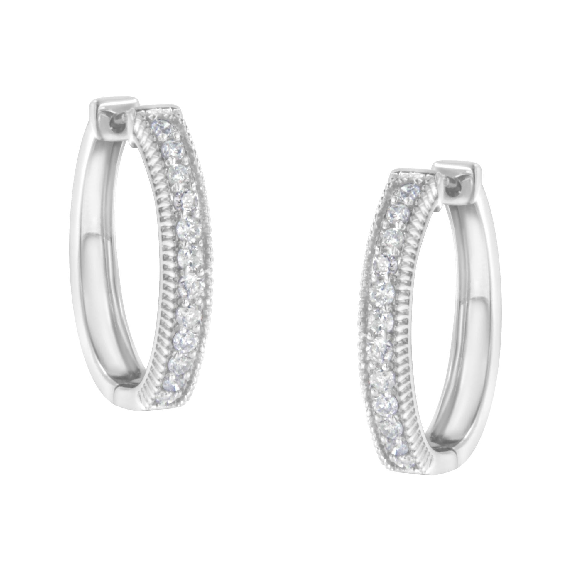 10KT White Gold Diamond Hoop Earring (1.00 cttw, H-I Color, I1-I2 Clarity)-0