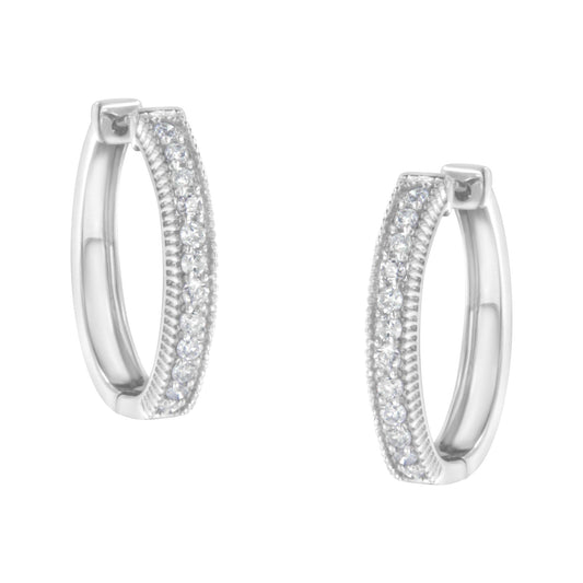 10KT White Gold Diamond Hoop Earring (1.00 cttw, H-I Color, I1-I2 Clarity)-0