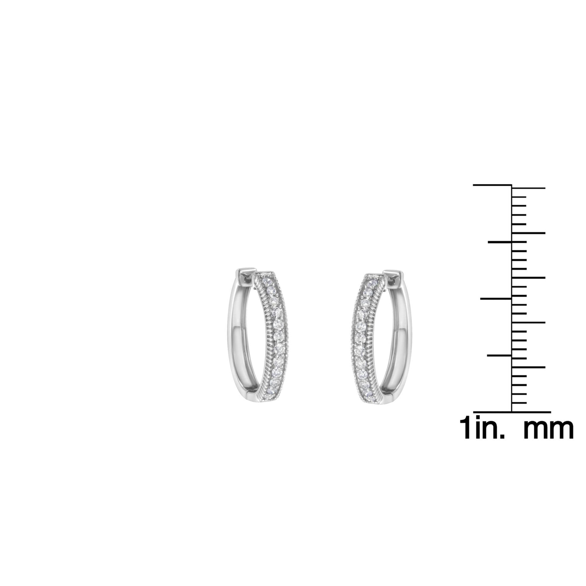10KT White Gold Diamond Hoop Earring (1.00 cttw, H-I Color, I1-I2 Clarity)-4