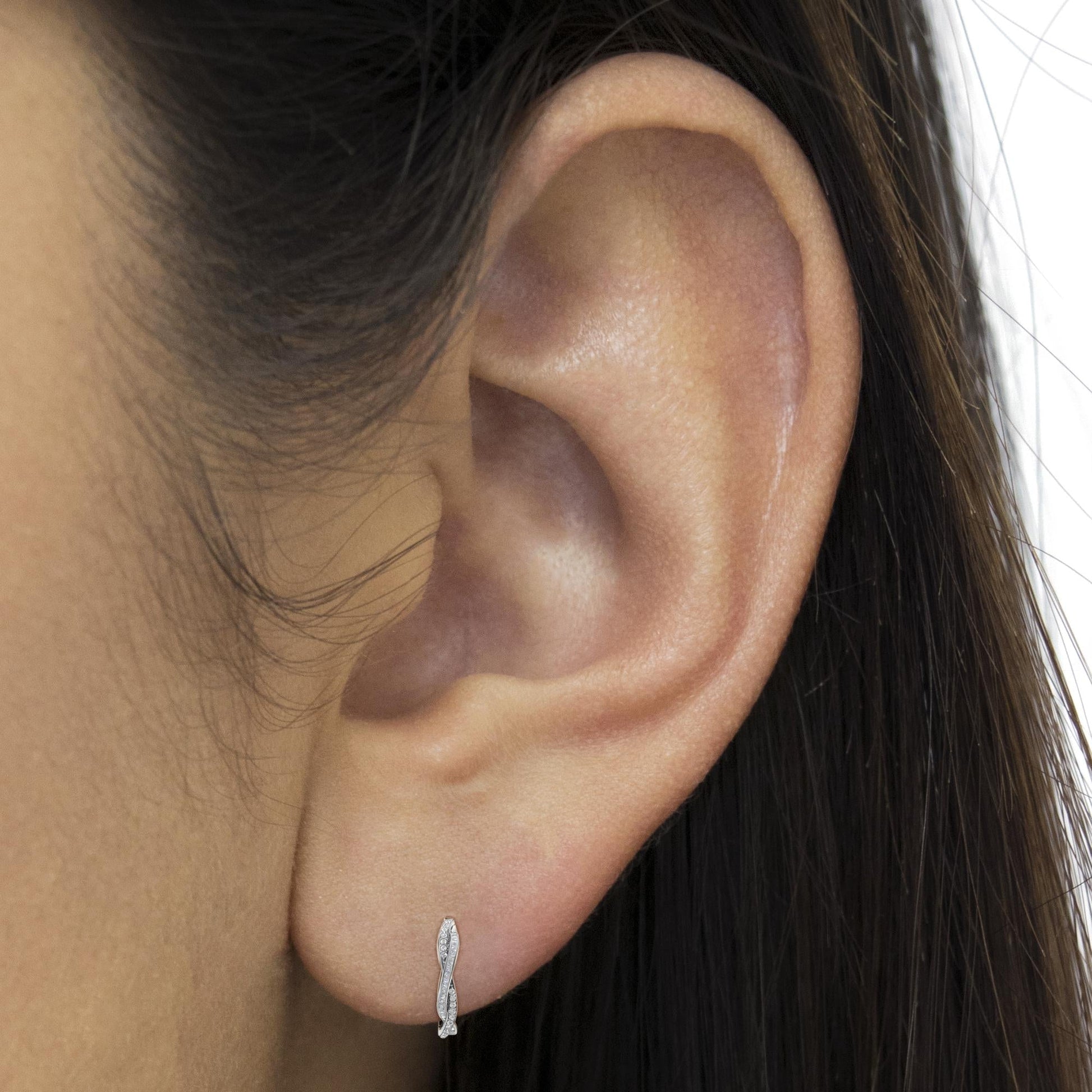 Sterling-Silver Diamond Hoop Earring (0.75 cttw, I-J Color, I2-I3 Clarity)-2