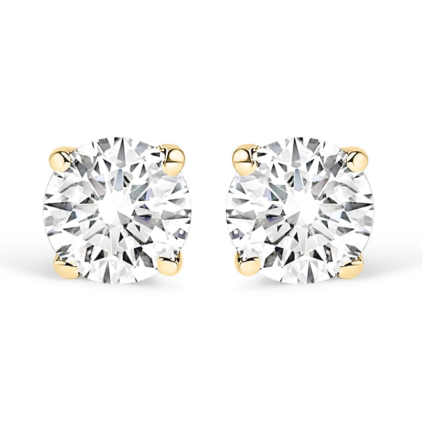 14K Gold 1/2 Cttw Lab Grown Diamond Solitaire Stud Earrings-2
