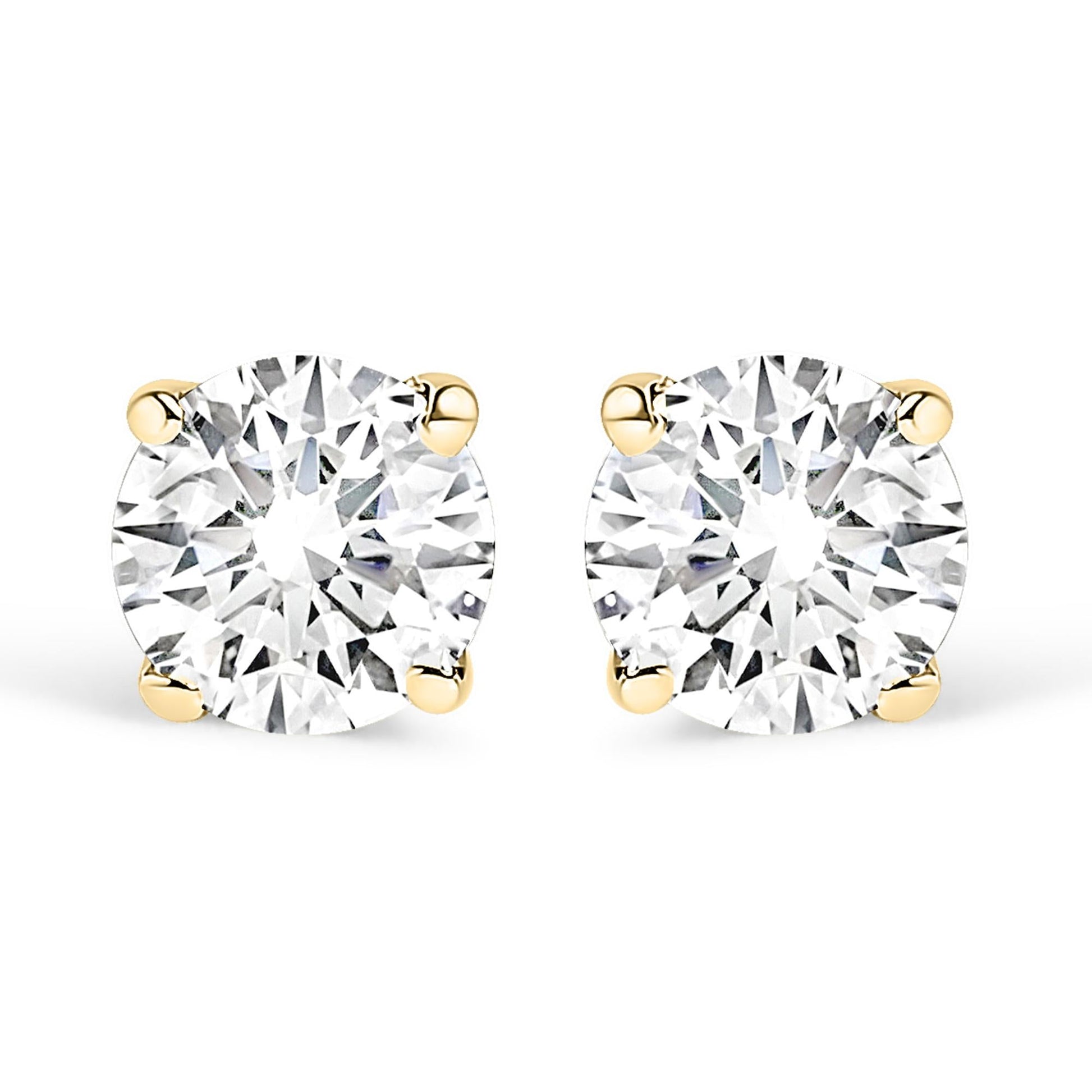 14K Gold 1/2 Cttw Lab Grown Diamond Solitaire Stud Earrings-2