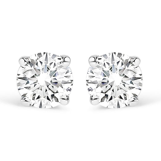 14K Gold 1.0 Cttw Lab Grown Diamond Solitaire Stud Earrings-0