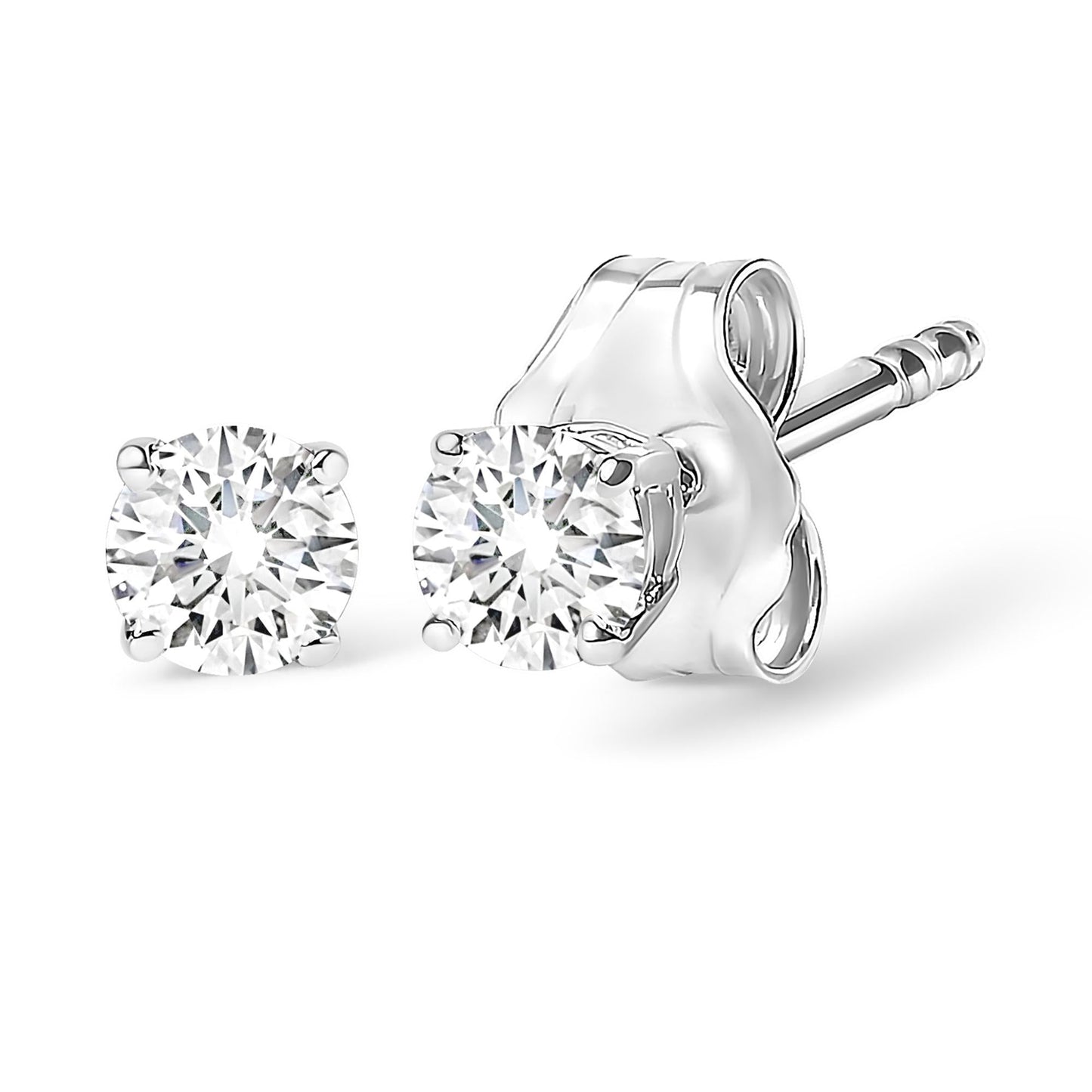 14K Gold 1.0 Cttw Lab Grown Diamond Solitaire Stud Earrings-2