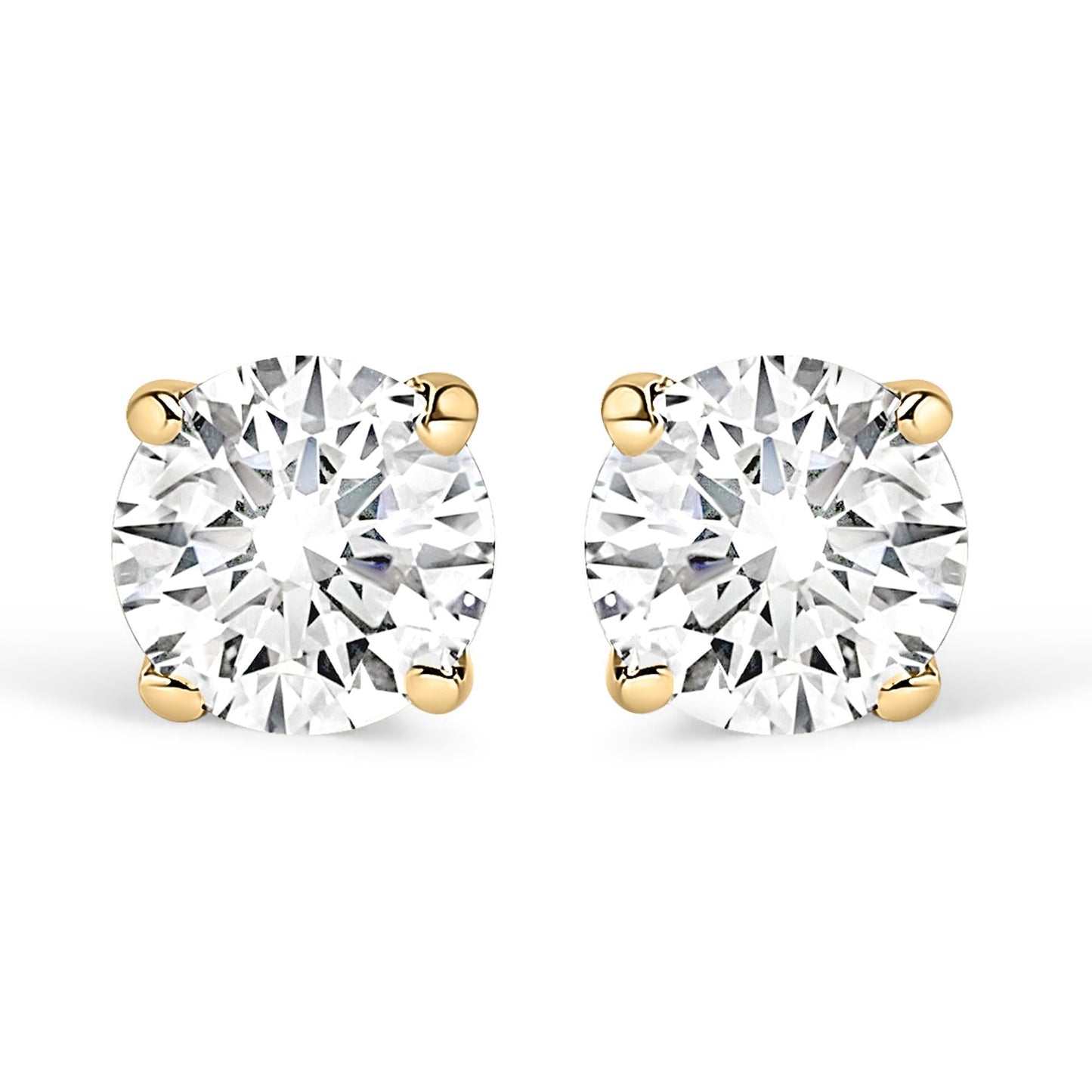 14K Gold 1.0 Cttw Lab Grown Diamond Solitaire Stud Earrings-1