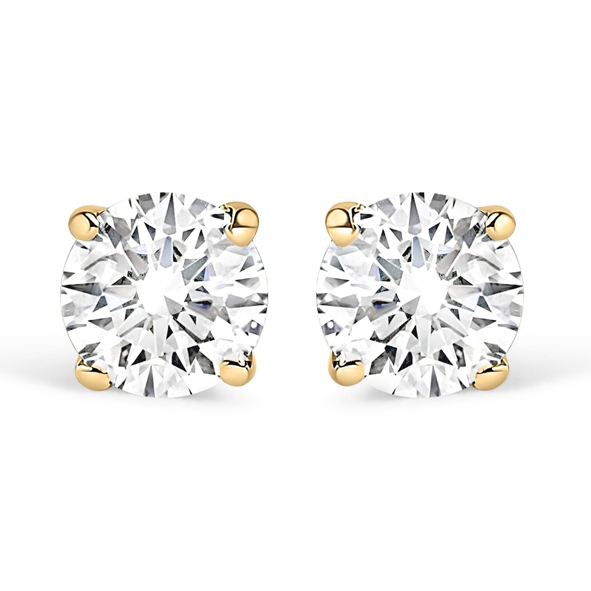 14K Gold 1.0 Cttw Lab Grown Diamond Solitaire Stud Earrings-1
