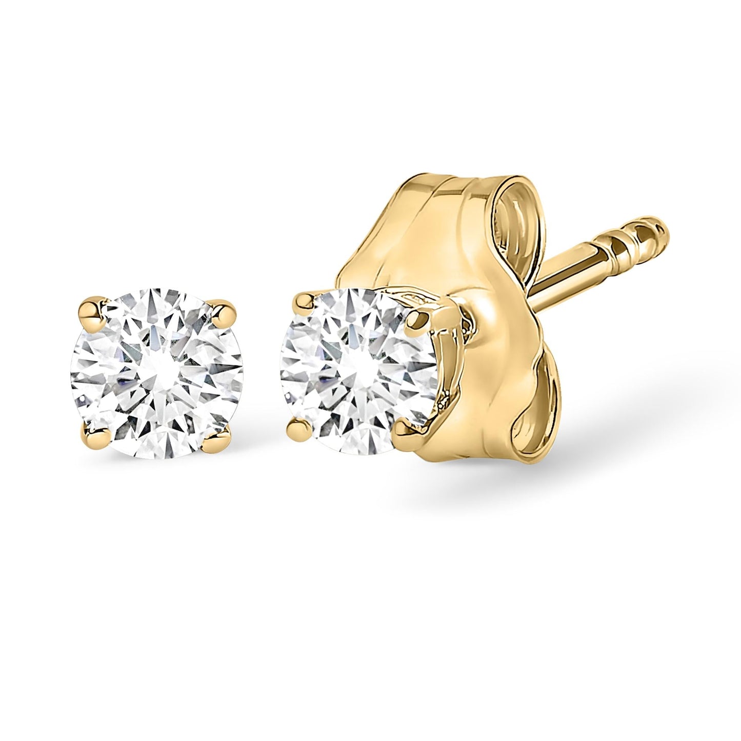 14K Gold 1.0 Cttw Lab Grown Diamond Solitaire Stud Earrings-3