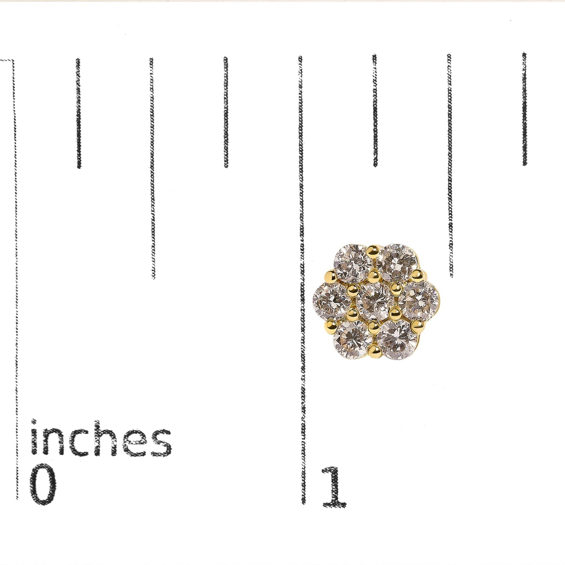 14K White Gold 3 cttw Prong Set Round-Cut Diamond Floral Cluster Stud Earring (I-J Color, SI1-SI2 Clarity)-4