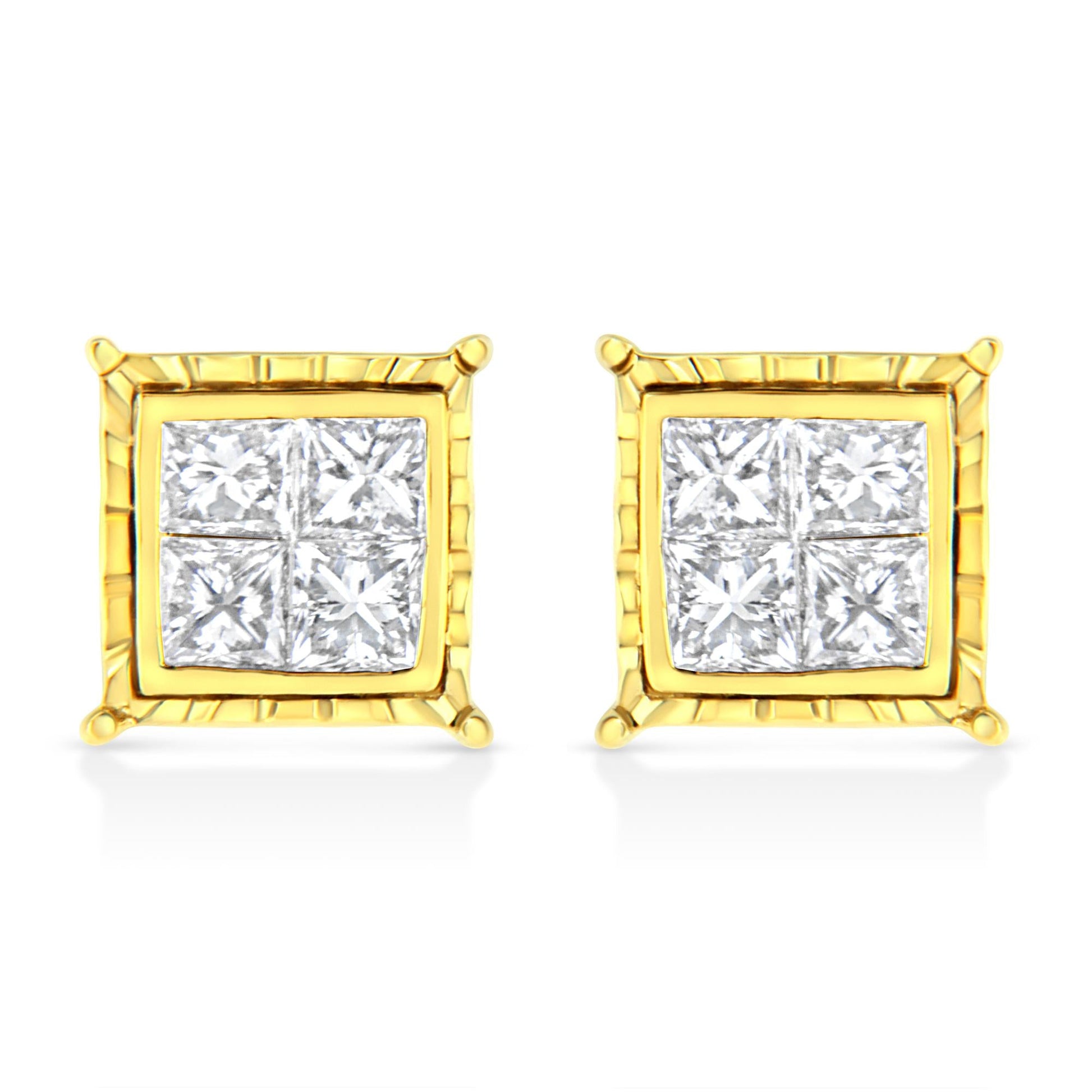 14K White Gold 1.0 Cttw 4-Prong Set Brilliant Round-Cut Solitaire Lab Grown Diamond Push Back Stud Earrings (E-F Color, VVS2-VS1 Clarity)-1