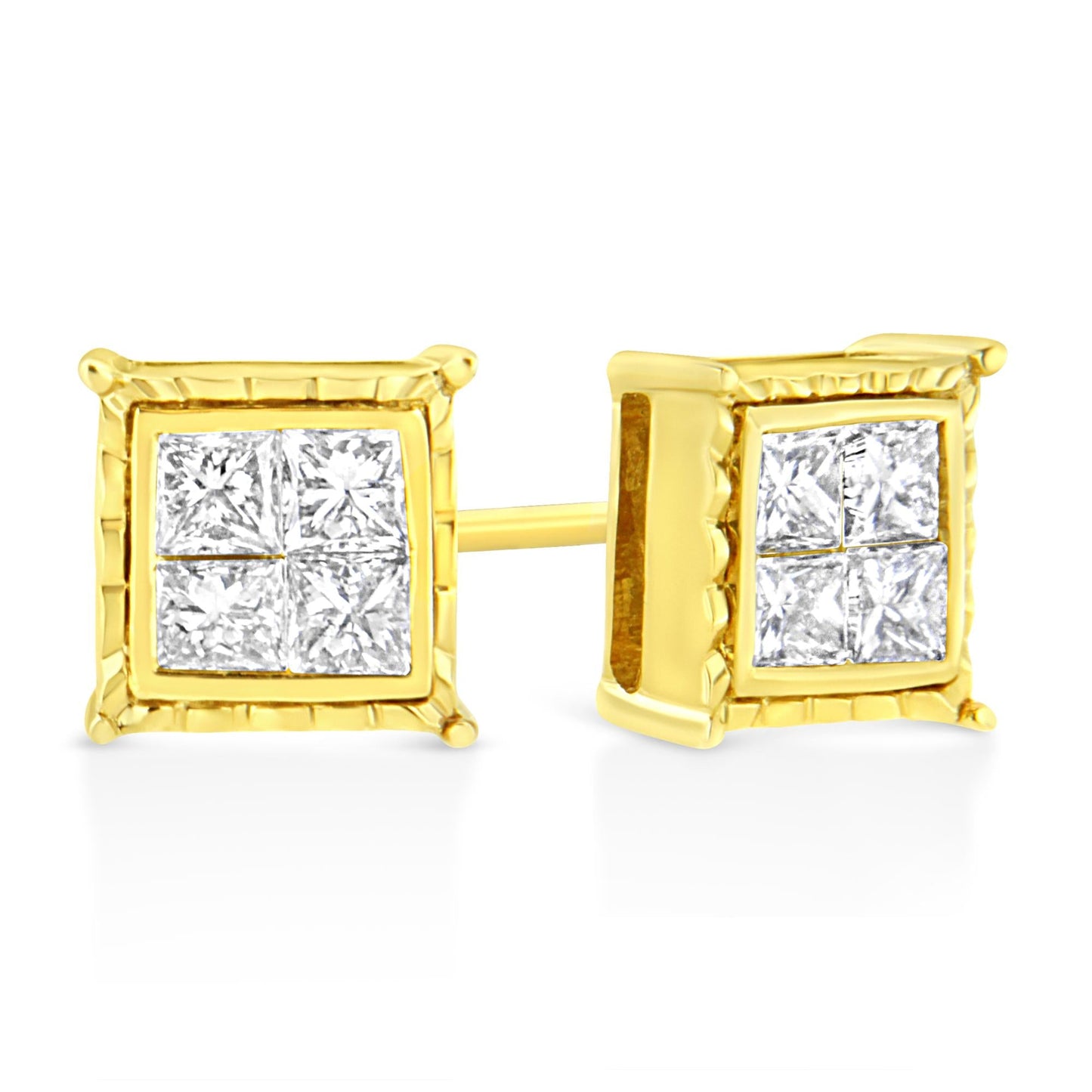 14K White Gold 1.0 Cttw 4-Prong Set Brilliant Round-Cut Solitaire Lab Grown Diamond Push Back Stud Earrings (E-F Color, VVS2-VS1 Clarity)-3