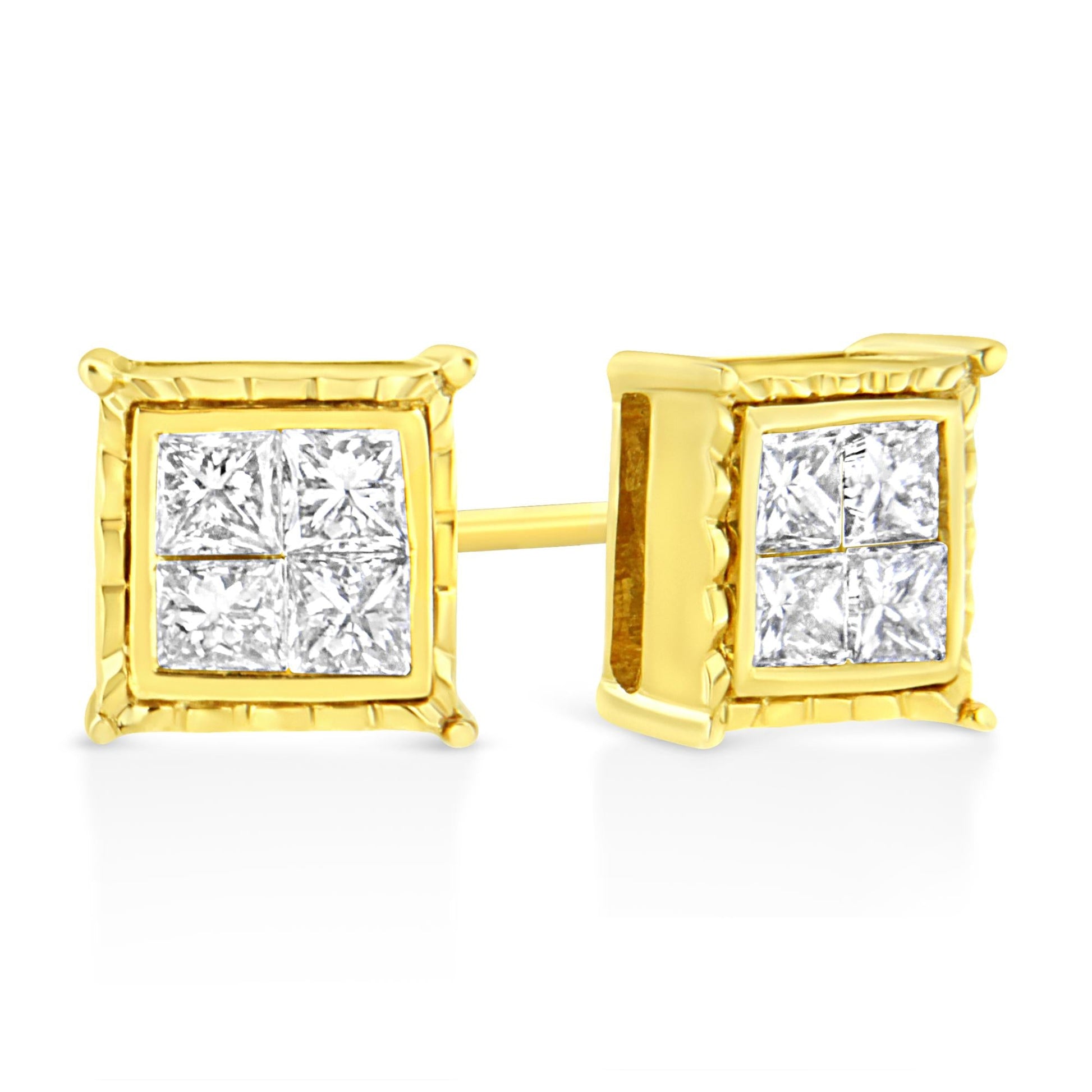 14K White Gold 1.0 Cttw 4-Prong Set Brilliant Round-Cut Solitaire Lab Grown Diamond Push Back Stud Earrings (E-F Color, VVS2-VS1 Clarity)-3
