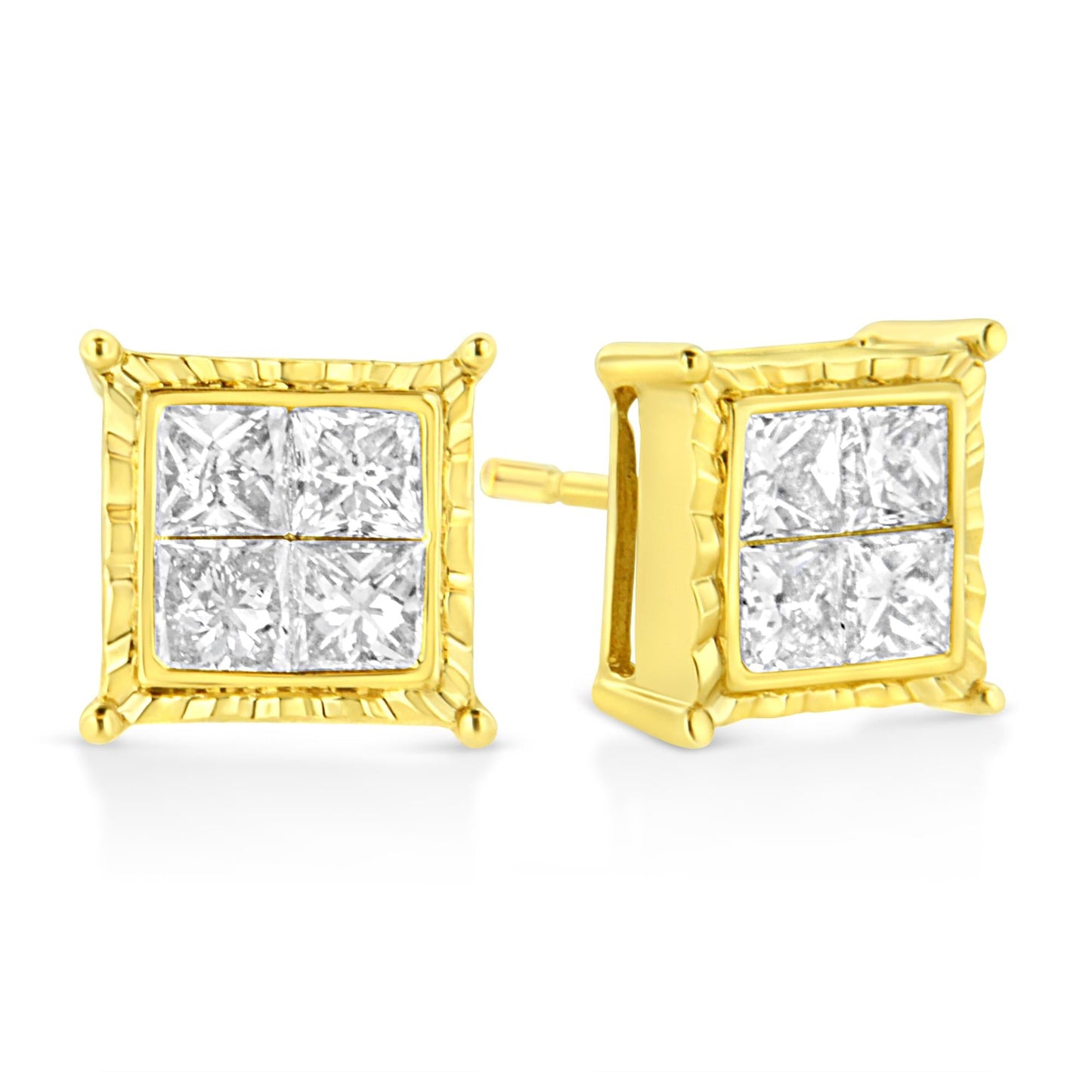 14K White Gold 1.0 Cttw 4-Prong Set Brilliant Round-Cut Solitaire Lab Grown Diamond Push Back Stud Earrings (E-F Color, VVS2-VS1 Clarity)-2