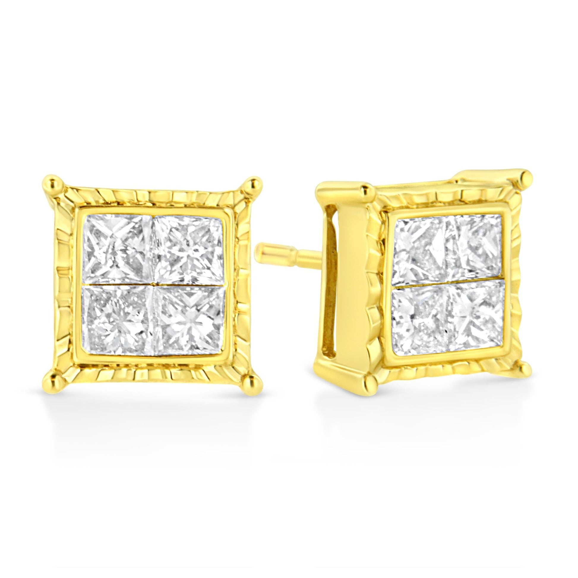14K White Gold 1.0 Cttw 4-Prong Set Brilliant Round-Cut Solitaire Lab Grown Diamond Push Back Stud Earrings (E-F Color, VVS2-VS1 Clarity)-2